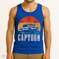 Funny Boating Captoon Pontoon Tritoon Captain Pontoon Boat Tank Top thumb 3