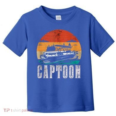 Funny Boating Captoon Pontoon Tritoon Captain Pontoon Boat Toddler T-Shirt
