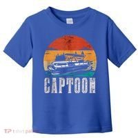 Funny Boating Captoon Pontoon Tritoon Captain Pontoon Boat Toddler T-Shirt thumb 0