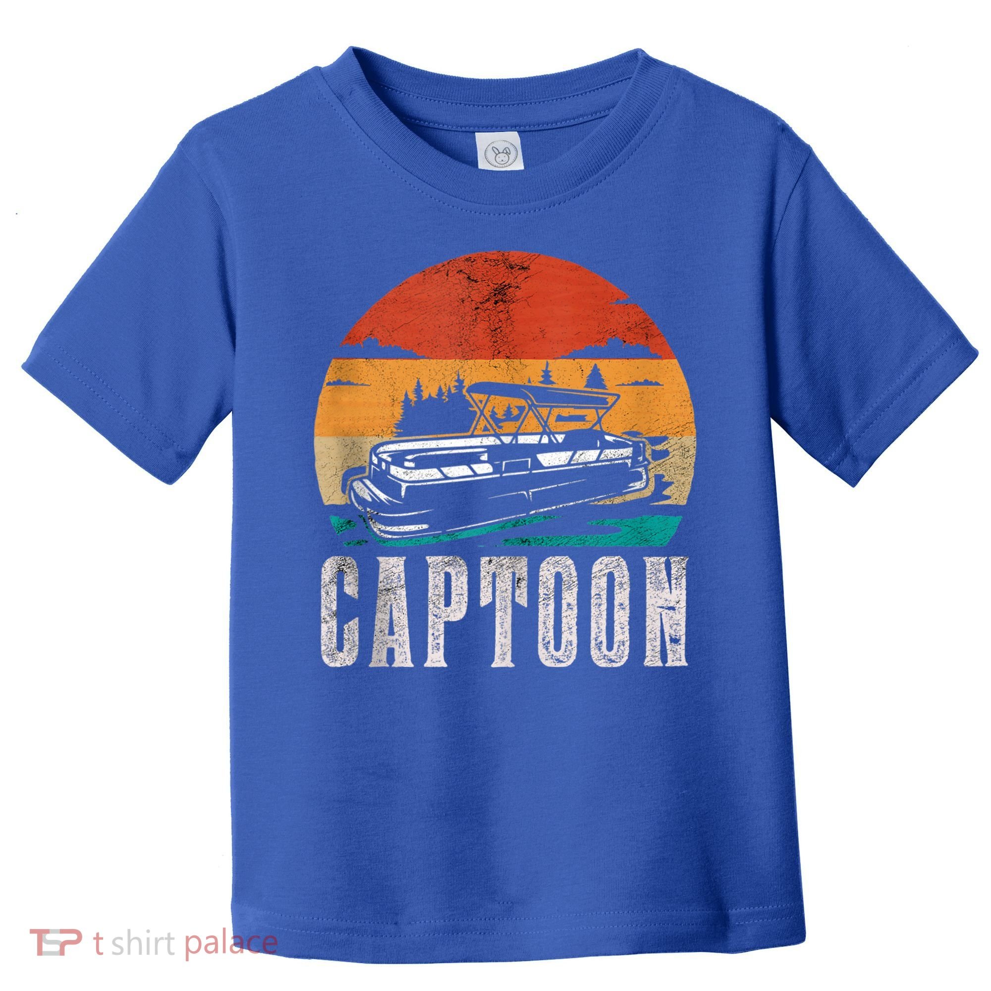 Funny Boating Captoon Pontoon Tritoon Captain Pontoon Boat Toddler T-Shirt