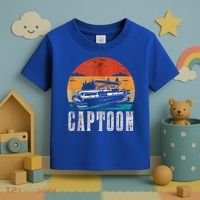 Funny Boating Captoon Pontoon Tritoon Captain Pontoon Boat Toddler T-Shirt thumb 3