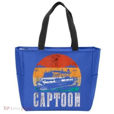 Funny Boating Captoon Pontoon Tritoon Captain Pontoon Boat Tote Bag