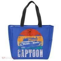 Funny Boating Captoon Pontoon Tritoon Captain Pontoon Boat Tote Bag thumb 0