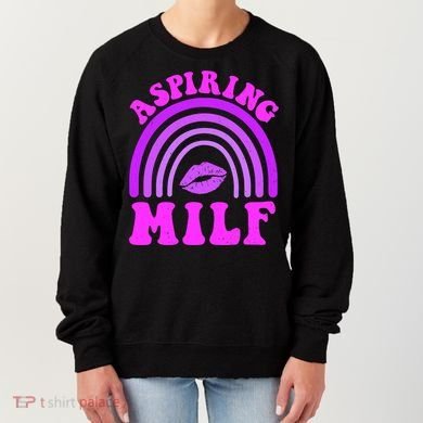 Funny Breast Cancer Aspiring Milf Retro Rainbow Women's Sweatshirt