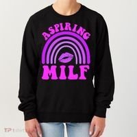 Funny Breast Cancer Aspiring Milf Retro Rainbow Women's Sweatshirt thumb 0