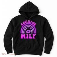 Funny Breast Cancer Aspiring Milf Retro Rainbow Hoodie thumb 0