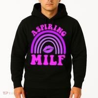 Funny Breast Cancer Aspiring Milf Retro Rainbow Hoodie thumb 2