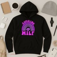 Funny Breast Cancer Aspiring Milf Retro Rainbow Hoodie thumb 3