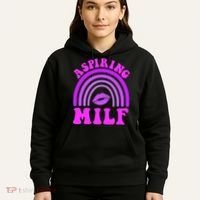 Funny Breast Cancer Aspiring Milf Retro Rainbow Hoodie thumb 5