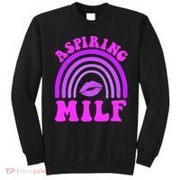Funny Breast Cancer Aspiring Milf Retro Rainbow Sweatshirt thumb 0