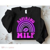 Funny Breast Cancer Aspiring Milf Retro Rainbow Sweatshirt thumb 2