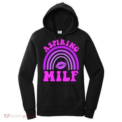 Funny Breast Cancer Aspiring Milf Retro Rainbow Women's Hoodie