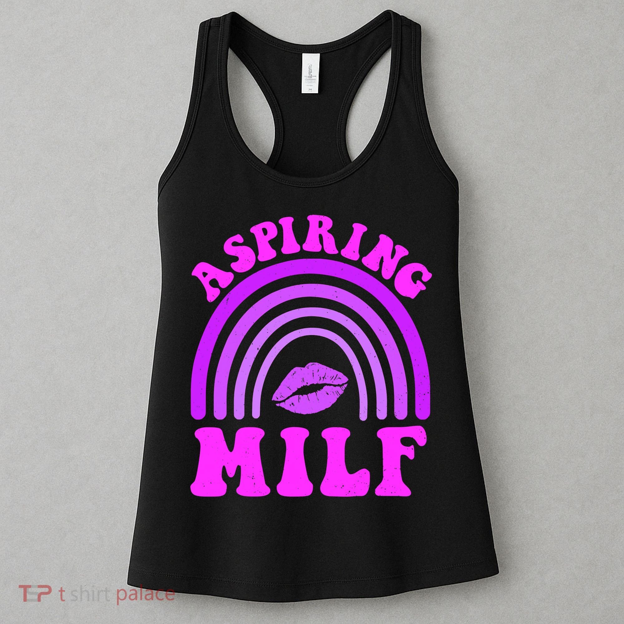 Funny Breast Cancer Aspiring Milf Retro Rainbow Women's Tank Top