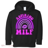 Funny Breast Cancer Aspiring Milf Retro Rainbow Toddler Hoodie thumb 0