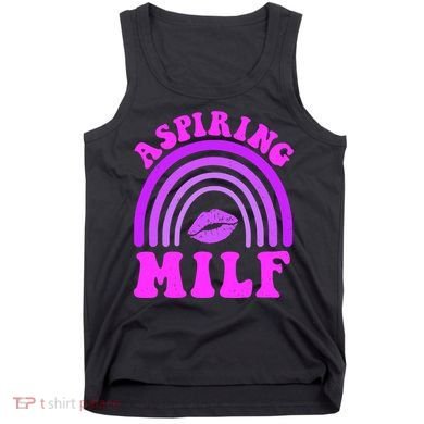 Funny Breast Cancer Aspiring Milf Retro Rainbow Tank Top