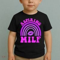Funny Breast Cancer Aspiring Milf Retro Rainbow Toddler T-Shirt thumb 2