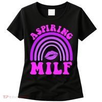 Funny Breast Cancer Aspiring Milf Retro Rainbow Women's T-Shirt thumb 0