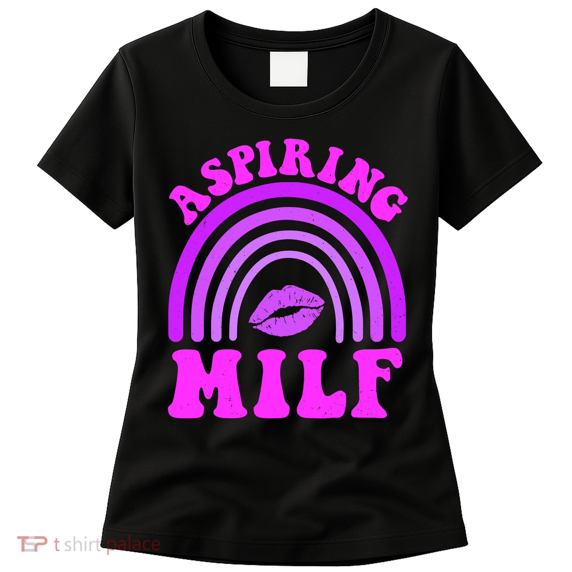 Funny Breast Cancer Aspiring Milf Retro Rainbow Women's T-Shirt