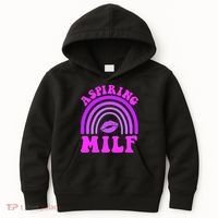Funny Breast Cancer Aspiring Milf Retro Rainbow Kids Hoodie thumb 0