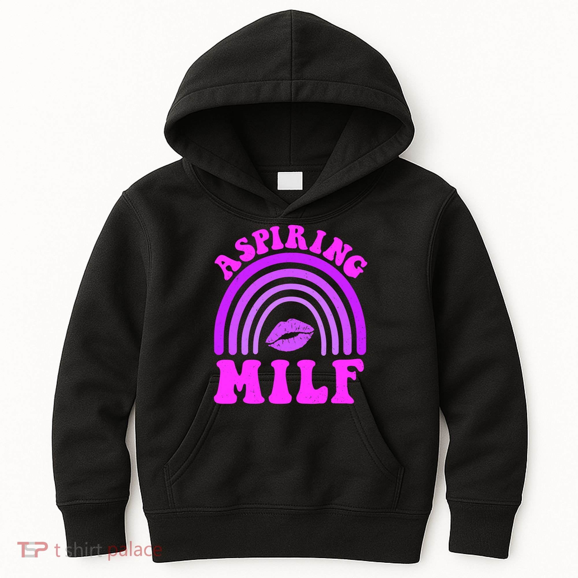 Funny Breast Cancer Aspiring Milf Retro Rainbow Kids Hoodie