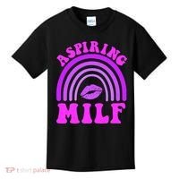 Funny Breast Cancer Aspiring Milf Retro Rainbow Kids T-Shirt thumb 0