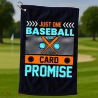 Funny Baseball Card Golf Towel thumb 1