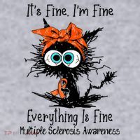 Funny Black Cat Its Fine Im Fine Multiple Sclerosis Women's Sweatshirt thumb 2