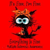 Funny Black Cat Its Fine Im Fine Multiple Sclerosis Santa Hat thumb 1
