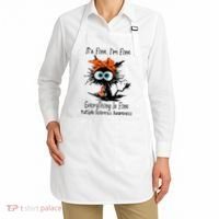 Funny Black Cat Its Fine Im Fine Multiple Sclerosis Apron thumb 2