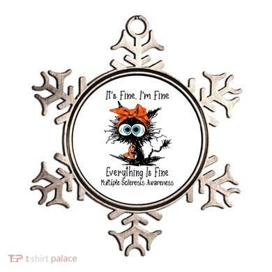Funny Black Cat Its Fine Im Fine Multiple Sclerosis Ornament