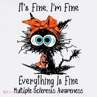 Funny Black Cat Its Fine Im Fine Multiple Sclerosis Golf Towel thumb 3