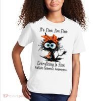 Funny Black Cat Its Fine Im Fine Multiple Sclerosis Kids T-Shirt thumb 2