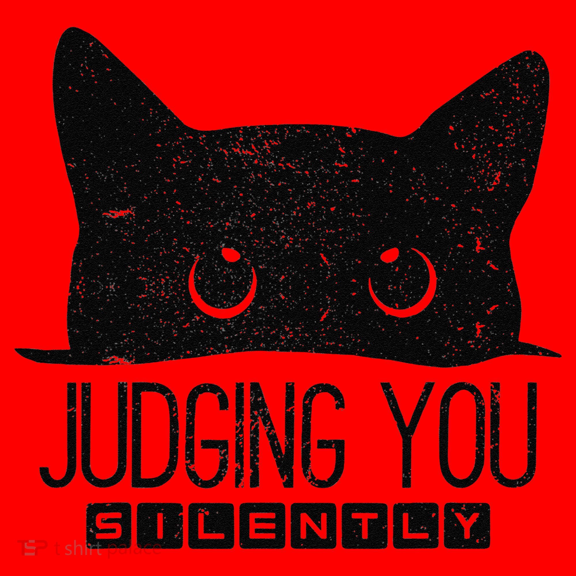 Funny Black Cat Judging You Silently Sarcastic Cat Mom Gift Santa Hat