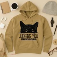 Funny Black Cat Judging You Silently Sarcastic Cat Mom Gift Hoodie thumb 3