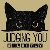 Funny Black Cat Judging You Silently Sarcastic Cat Mom Gift Long Sleeve Shirt thumb 2