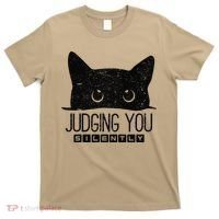 Funny Black Cat Judging You Silently Sarcastic Cat Mom Gift T-Shirt thumb 0