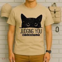 Funny Black Cat Judging You Silently Sarcastic Cat Mom Gift T-Shirt thumb 6