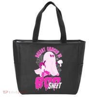 Funny Breast Cancer Is Boo Sheet Halloween Ghost Tote Bag thumb 0