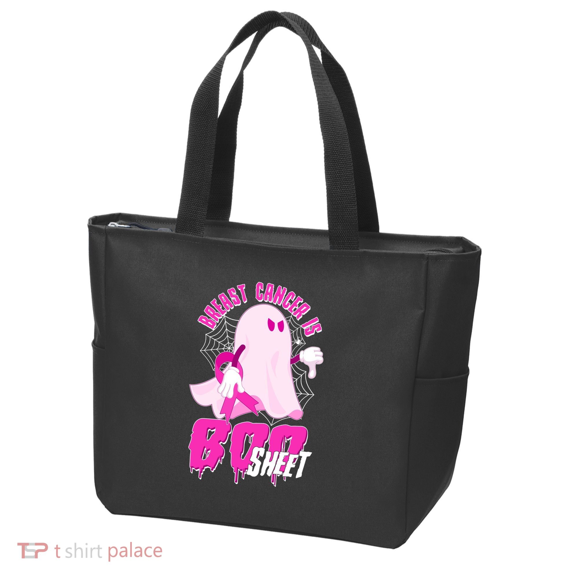 Funny Breast Cancer Is Boo Sheet Halloween Ghost Tote Bag