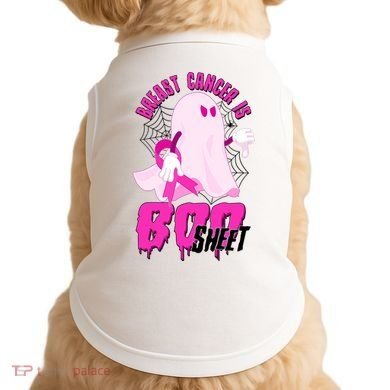 Funny Breast Cancer Is Boo Sheet Halloween Ghost Doggie Tank