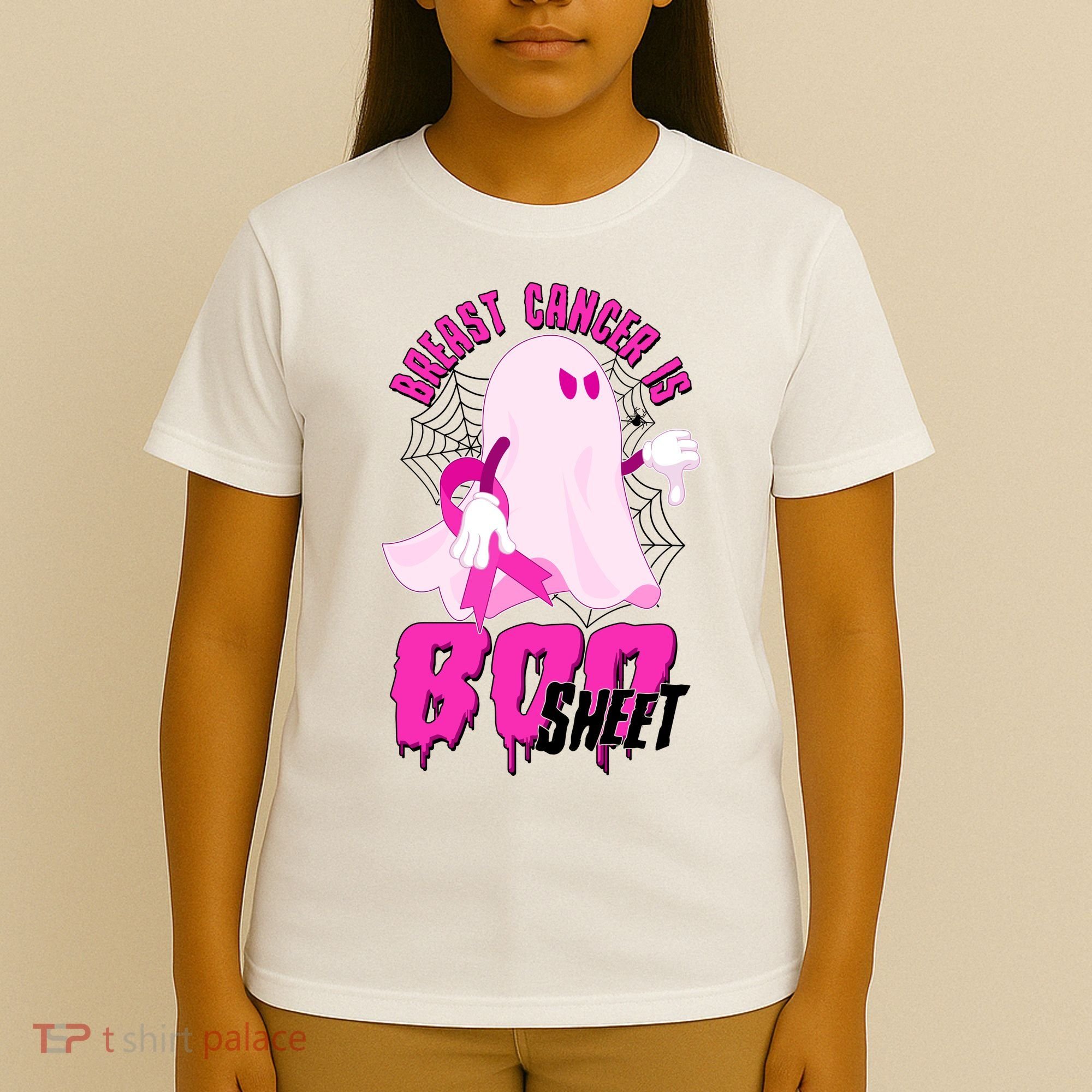 Funny Breast Cancer Is Boo Sheet Halloween Ghost T-Shirt