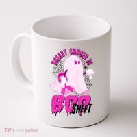 Funny Breast Cancer Is Boo Sheet Halloween Ghost Coffee Mug thumb 0