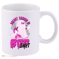 Funny Breast Cancer Is Boo Sheet Halloween Ghost 11oz C Handle Ceramic Mug thumb 0