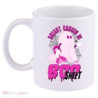 Funny Breast Cancer Is Boo Sheet Halloween Ghost 11oz C Handle Ceramic Mug thumb 2