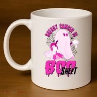 Funny Breast Cancer Is Boo Sheet Halloween Ghost 11oz C Handle Ceramic Mug thumb 4