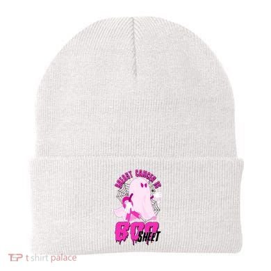 Funny Breast Cancer Is Boo Sheet Halloween Ghost Beanie