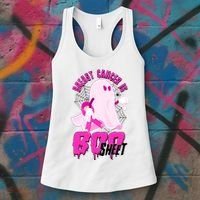 Funny Breast Cancer Is Boo Sheet Halloween Ghost Women's Tank Top thumb 3