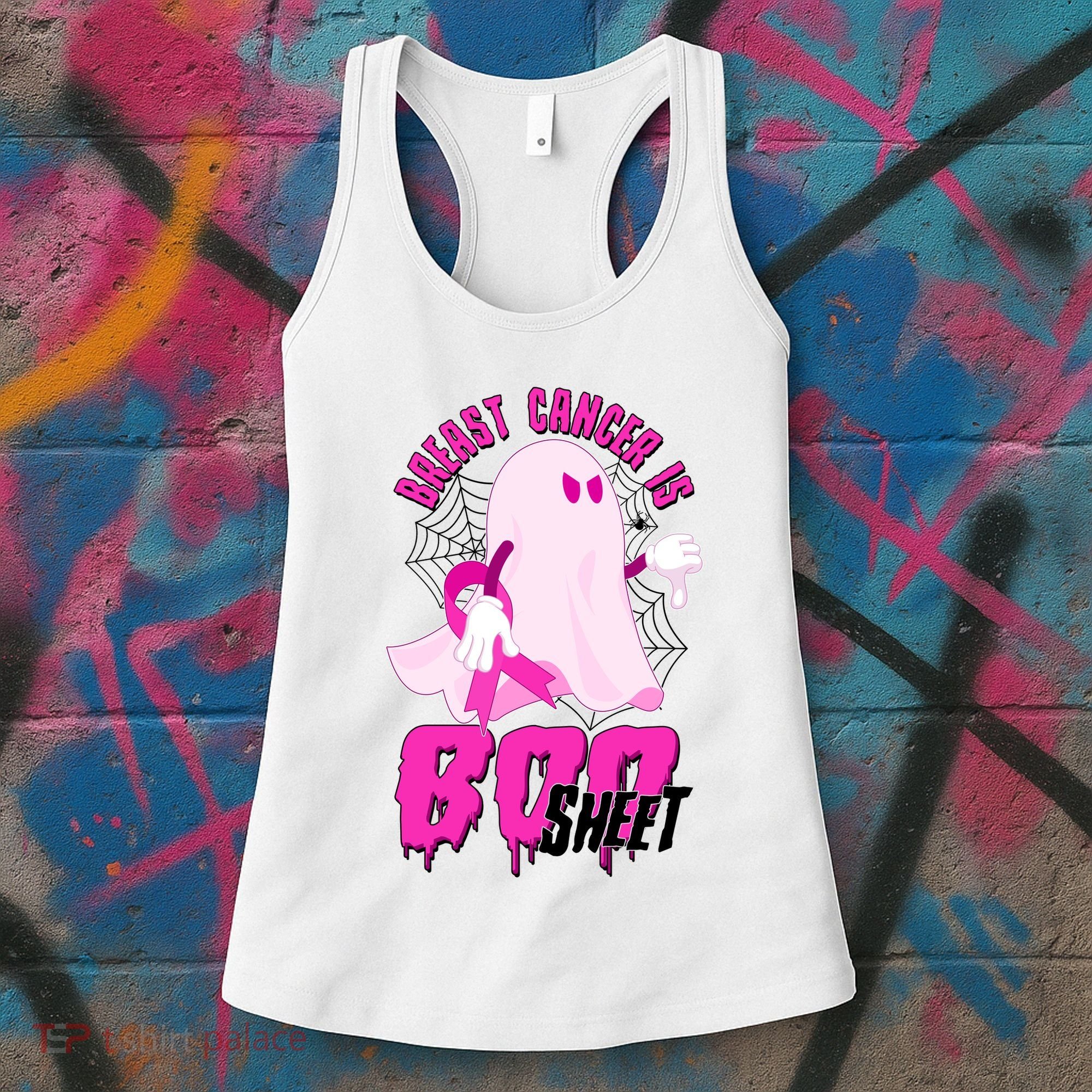 Funny Breast Cancer Is Boo Sheet Halloween Ghost Women's Tank Top