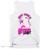 Funny Breast Cancer Is Boo Sheet Halloween Ghost Tank Top thumb 0