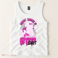 Funny Breast Cancer Is Boo Sheet Halloween Ghost Tank Top thumb 2